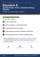Vorschau - Stundenentwürfe - Informatik & Medienbildung Klasse 6 (neuer Bildungsplan) – Baustein E: Soziale Medien: Recht, Selbstdarstellung, Respekt | 5 komplette Stunden - Deckblatt