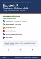 Vorschau - Stundenentwürfe - Informatik & Medienbildung Klasse 6 (neuer Bildungsplan) – Baustein F: Ein eigenes Medienprodukt | 7 komplette Stunden - Deckblatt