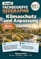 Vorschau - Arbeitsblätter - 🌱 14 FACHBEGRIFFE | Klimaschutz und Anpassung | Geographie Klasse 9/10 | Karteikarten + Wortspeicher + Swap It Klassensatz + Übungsblatt + Test A/B + Lösungen + Quiz³ Smartboard-Tool 🎮 - Deckblatt