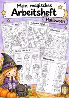 Vorschau - Arbeitsblätter - Halloween Deutsch Klasse 1 – Lesen, Schreiben, Silben, Anlaute, Reime & Vokale (Königsbuchstaben) | Arbeitsheft - Deckblatt