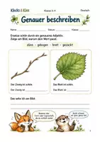 Vorschau - Arbeitsblätter - Genauer beschreiben Adjektivkarte Klasse 3–4 - Deckblatt
