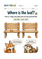 Vorschau - Arbeitsblätter - Where is the leaf Hörbildkarte Klasse 3–4 - Deckblatt