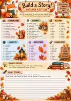 Vorschau - Arbeitsblätter - Build a story - autumn - worksheet freebie - Deckblatt