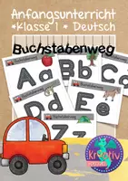 Vorschau - Fördermaterial/Inklusion - Buchstabeneinführung: Buchstabenweg Autorennen - Deckblatt