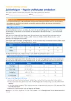Vorschau - Arbeitsblätter - Zahlenfolgen, Zahlenreihen & Muster - Seite 1