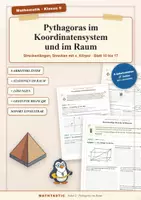 Vorschau - Stationenlernen - Pythagoras Klasse 9 – Koordinatensystem, Körper und Raum - Deckblatt