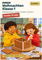 Vorschau - Arbeitsblätter - Weihnachten Klasse 1 kostenlos: Bildergeschichte Lebkuchenhaus (Probe) - Seite 1