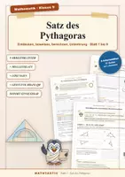 Vorschau - Unterrichtsreihen - Satz des Pythagoras Klasse 9 – Seiten berechnen, Umkehrung - Deckblatt