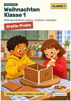Vorschau - Arbeitsblätter - Weihnachten Klasse 1 kostenlos: Bildergeschichte Lebkuchenhaus (Probe) - Deckblatt