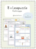 Vorschau - Arbeitsblätter - Lesepuzzle in Silbenschrift (Klettmappe) - Deckblatt