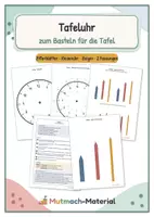 Vorschau - Präsentationen/Tafelbilder - Tafel-Uhr: Zifferblätter, Riesenuhr und Zeiger mit Sekundenzeiger - Deckblatt