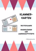 Vorschau - Stationenlernen - Klammerkarten Bundesländer Deutschland - Deckblatt