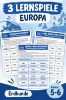 Vorschau - Arbeitsblätter - Europa – 3 Lernspiele Erdkunde Klasse 5–6 - Deckblatt