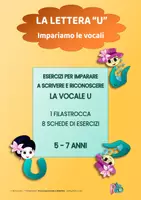anteprima - Esercizi - LA VOCALE U: FILASTROCCA E 8 SCHEDE DI ESERCIZI - Pagina di copertina