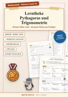 Vorschau - Stationenlernen - Lerntheke Pythagoras und Trigonometrie Klasse 9 und 10 - Deckblatt