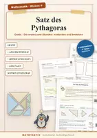 Vorschau - Unterrichtsreihen - Satz des Pythagoras Klasse 9 – Bundle mit 17 Arbeitsblättern - Seite 1