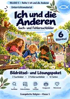 Vorschau - Arbeitsblätter - RELIGIO 5 | Ich und die Anderen – 6 Such- und Fehlersuchbilder mit Lösungen - Deckblatt