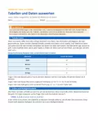 Vorschau - Arbeitsblätter - Tabellen auswerten – Mittelwert & Häufigkeit - Seite 1