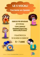 anteprima - Esercizi - LE 5 VOCALI: FILASTROCCA E 10 SCHEDE DI RIPASSO - Pagina di copertina
