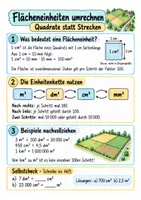 Vorschau - Merkblätter - Flächen- und Raumeinheiten - Quadrate, Würfel und Einheiten umrechnen | Mathematik | Klasse 5–7 - Seite 1