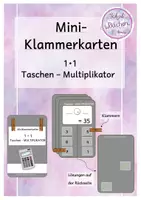 Vorschau - Aufgabenkarten - 1x1 Klammerkarten TaschenMultiplikator - Deckblatt