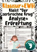 Vorschau - Klassenarbeiten - Klausur (Analyse, Erörterung) Der zerbrochne Krug, Kleist, 12. und letzter Auftritt - Deckblatt