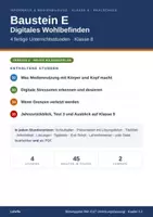 Vorschau - Stundenentwürfe - Informatik & Medienbildung Klasse 8 (neuer Bildungsplan) – Baustein E: Digitales Wohlbefinden | 4 komplette Stunden - Deckblatt