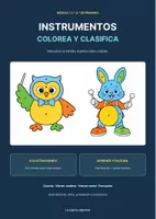 Vista previa - Hojas de trabajo - Familias de instrumentos: colorea y clasifica 3º-4º - Portada