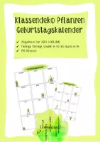 Vorschau - Poster - Klassenraumdeko Pflanzen Kaktus - Geburtstagskalender - Deckblatt