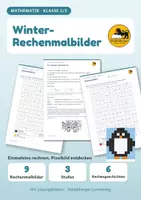 Vorschau - Arbeitsblätter - Rechenmalblätter Einmaleins Herbst, Halloween & Winter | Malen nach Zahlen | Saison-Sparpaket Klasse 2/3 - Seite 1