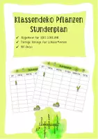 Vorschau - Poster - Klassenraumdeko Planzen Kaktus - Stundenplan - Deckblatt