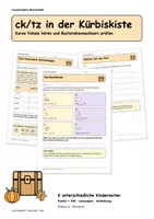 Vorschau - Arbeitsblätter - ck/tz in der Kürbiskiste – Halloween | Deutsch | Klasse 3 - Deckblatt