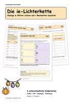 Vorschau - Arbeitsblätter - Die ie-Lichterkette – Halloween | Deutsch | Klasse 3 - Deckblatt