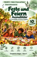 Vorschau - Arbeitsblätter - RELIGIO 5 | Feste und Feiern – 10 Ausmalbilder mit Aufgaben - Deckblatt