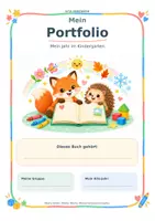 Vorschau - Arbeitsblätter - Mein Kita-Jahr mit Fuchs & Igel – Portfolio mit 47 Seiten - Deckblatt