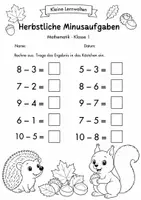 Vorschau - Arbeitsblätter - Herbstmathe Klasse 1 – 10 Arbeitsblätter mit Lösungen | Zahlenraum bis 20 - Seite 3