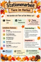 Vorschau - Arbeitsblätter - Unterrichtseinheit Tiere im Herbst - Deckblatt