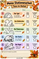 Vorschau - Arbeitsblätter - Unterrichtseinheit Tiere im Herbst - Seite 1