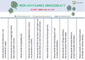 Vorschau - Arbeitsblätter - Mein Achtsames Abreissblatt, (5.- 6. Klasse) - Deckblatt