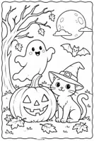 Vorschau - Mal- und Bastelvorlagen - Eine spannende Halloween-Geschichte zum Lesen + passende Halloween-Ausmalbilder - Seite 3