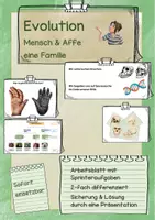 Vorschau - Arbeitsblätter - Evolution: Mensch und Affe - eine Familie, Stammbaumanalyse - Deckblatt