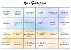 Vorschau - Arbeitsblätter - Sommerferien - Bingo - Seite 1