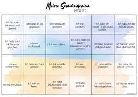 Vorschau - Arbeitsblätter - Sommerferien - Bingo - Seite 2