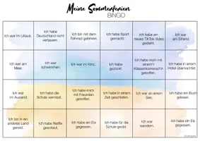 Vorschau - Arbeitsblätter - Sommerferien - Bingo - Seite 3