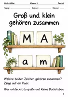 Vorschau - Arbeitsblätter - Groß und klein Buchstabenheft Klasse 1 - Deckblatt
