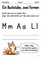 Vorschau - Arbeitsblätter - Groß und klein Buchstabenheft Klasse 1 - Seite 1