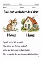Vorschau - Arbeitsblätter - Laute unterscheiden Arbeitsheft Klasse 1 - Deckblatt