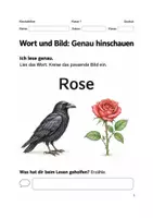 Vorschau - Arbeitsblätter - Wort und Bild Genau hinschauen – Arbeitsheft Klasse 1 - Deckblatt