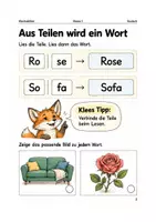 Vorschau - Arbeitsblätter - Silben bauen Wörter – Arbeitsheft Klasse 1 - Seite 1