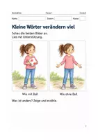 Vorschau - Arbeitsblätter - Kleine Wörter verändern viel – Arbeitsheft Klasse 1 - Deckblatt